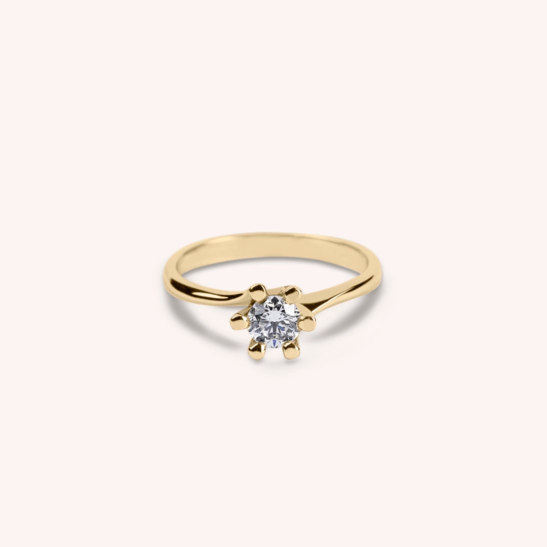 Anello Solitario Arge Oro giallo - Varengo Gioielli