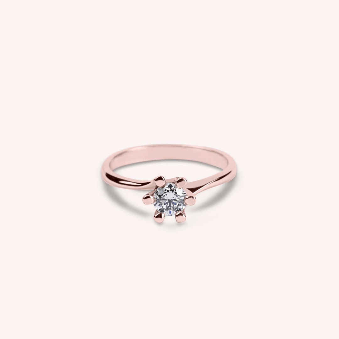 Anello Solitario Arge Oro rosa - Varengo Gioielli