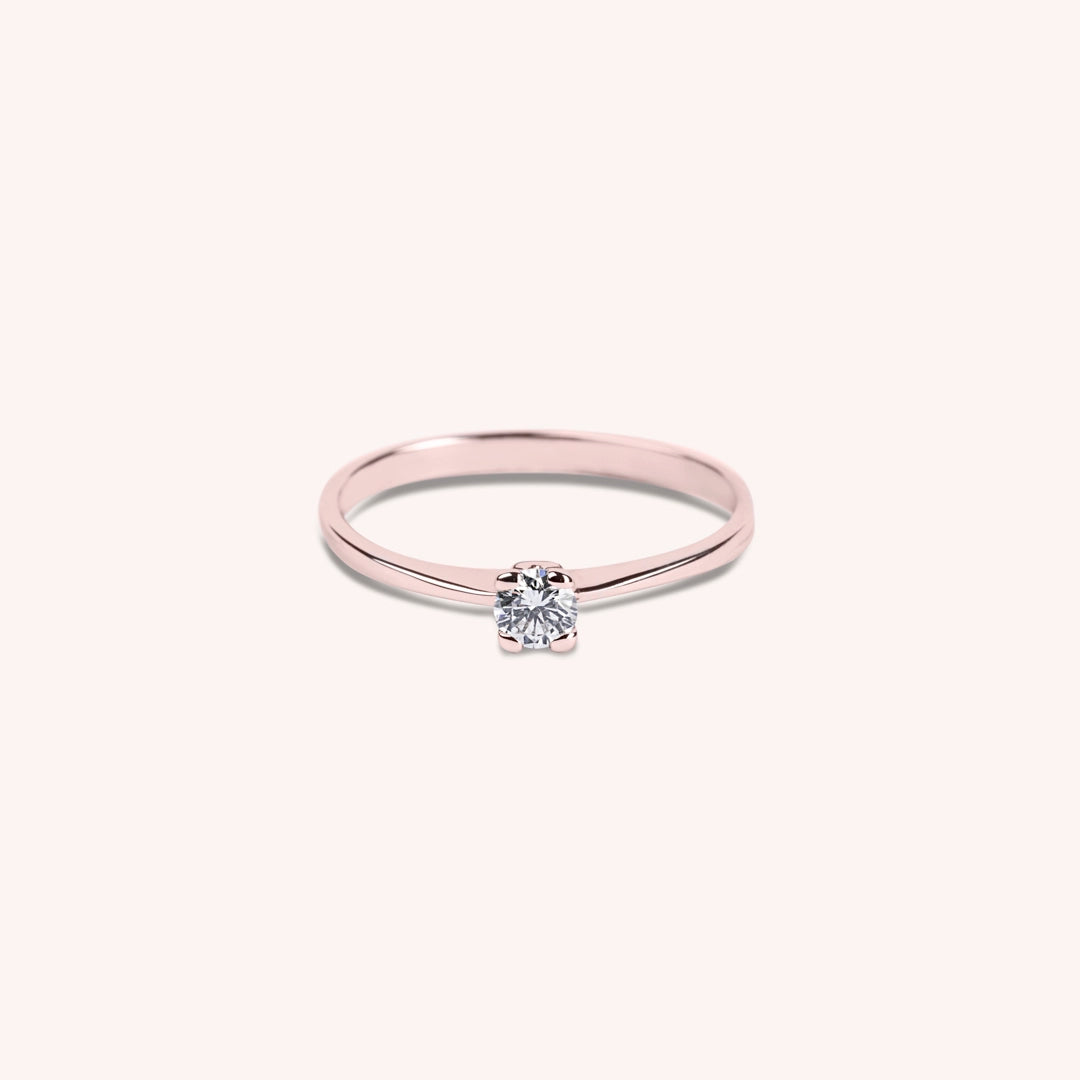 Anello Solitario Asia Oro rosa - Varengo Gioielli