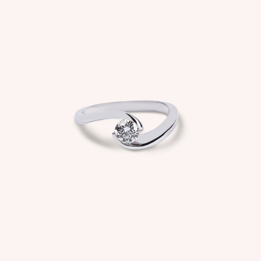 Anello Solitario Calipso Oro bianco - Varengo Gioielli