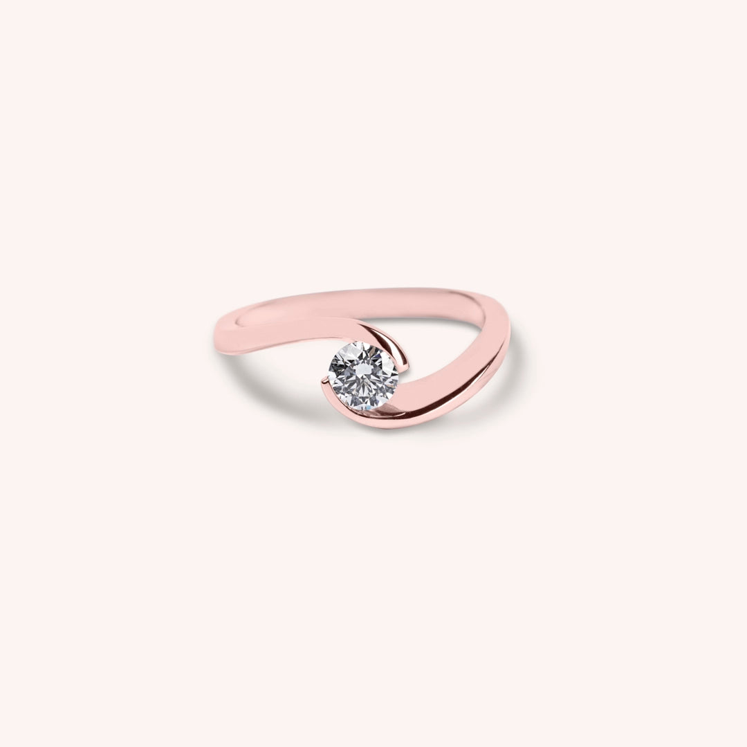Anello Solitario Calipso Oro rosa - Varengo Gioielli
