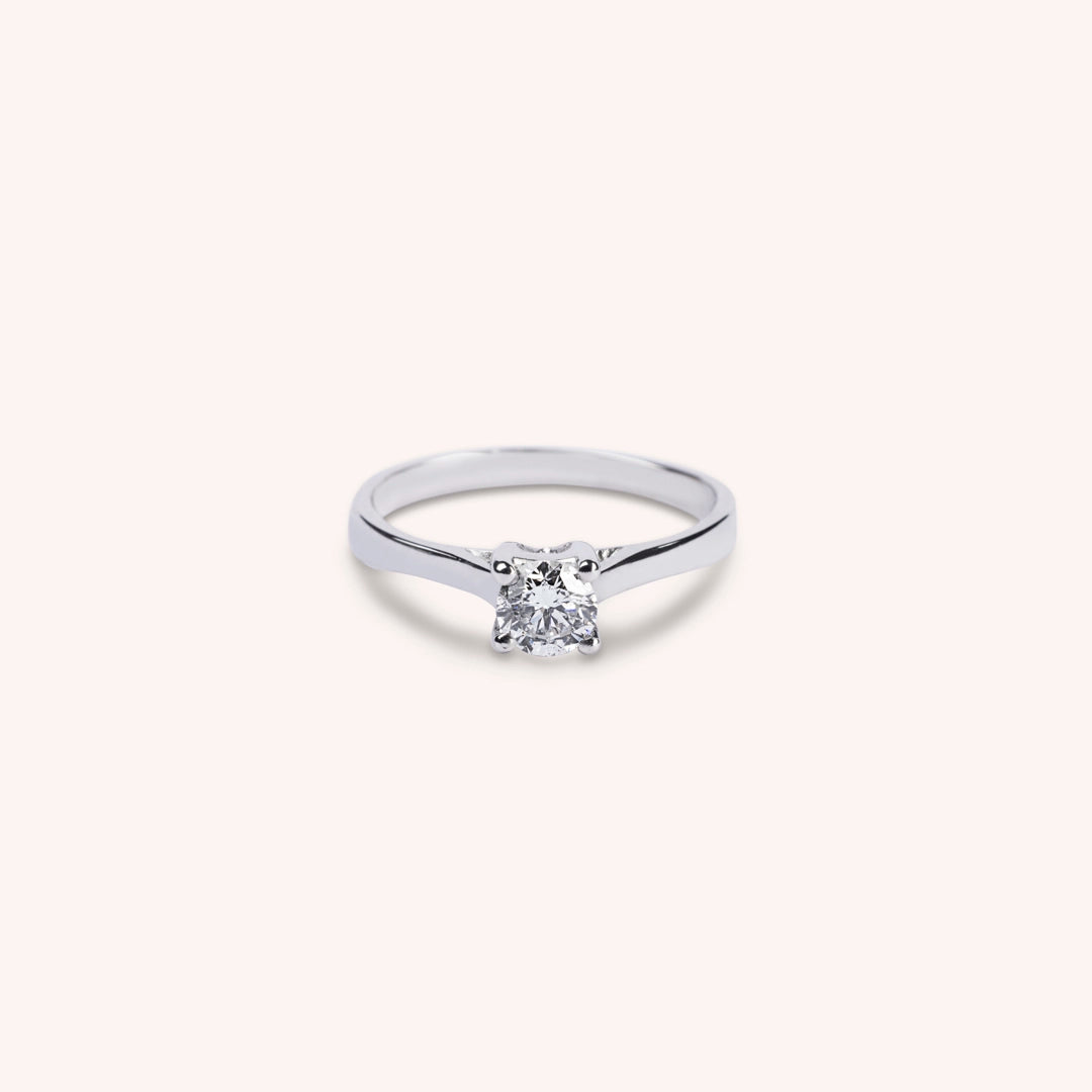 Anello Solitario Clizia Oro bianco - Varengo Gioielli