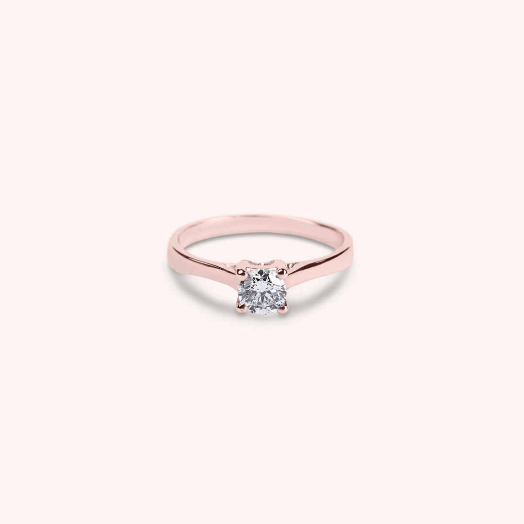 Anello Solitario Clizia Oro rosa - Varengo Gioielli