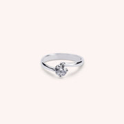 Anello Solitario Cloe Oro bianco - Varengo Gioielli