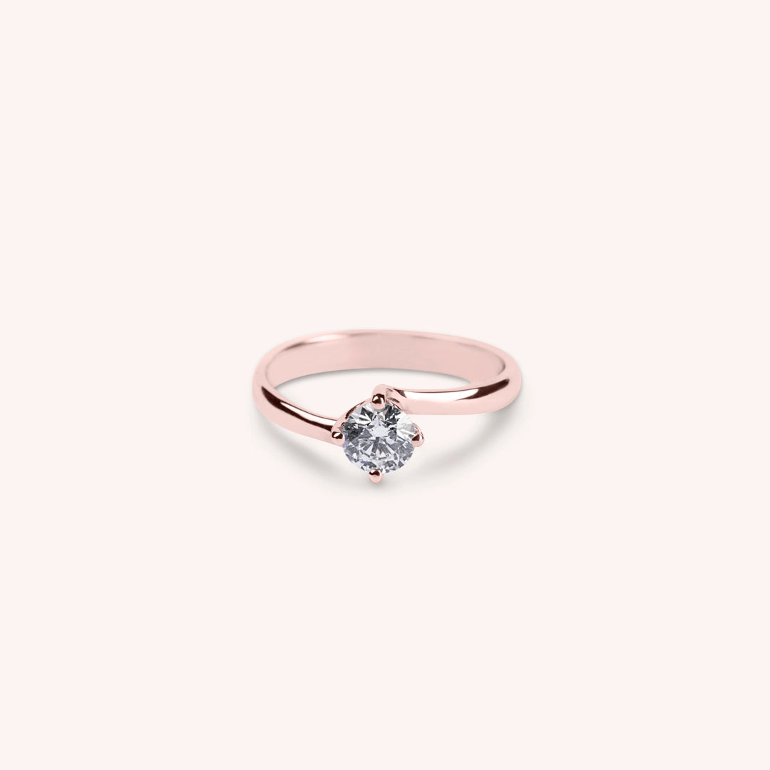 Anello Solitario Cloe Oro rosa - Varengo Gioielli