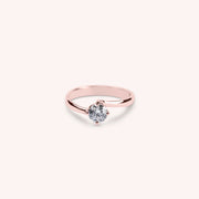 Anello Solitario Cloe Oro rosa - Varengo Gioielli