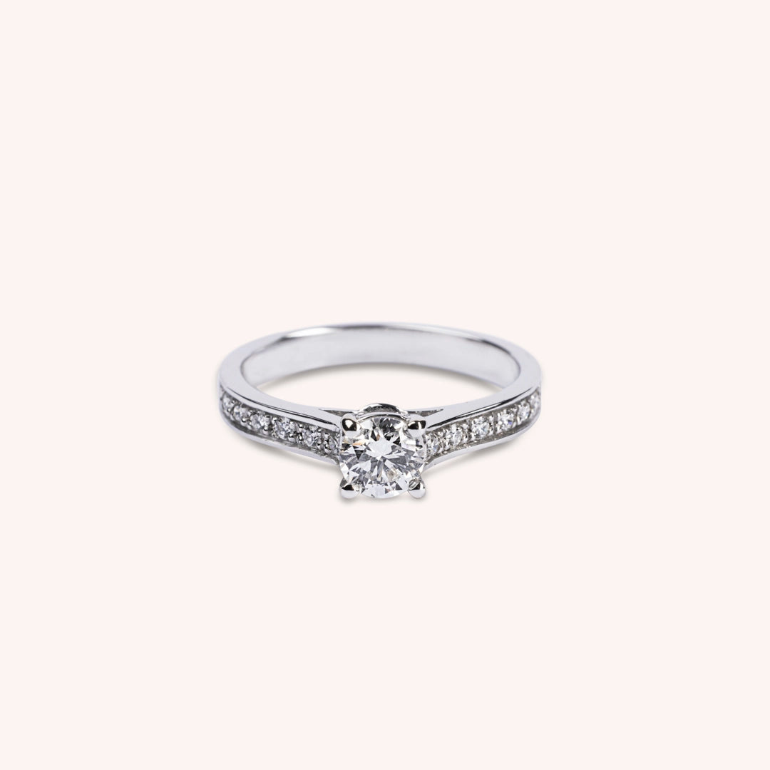 Anello Solitario Dione Oro bianco - Varengo Gioielli