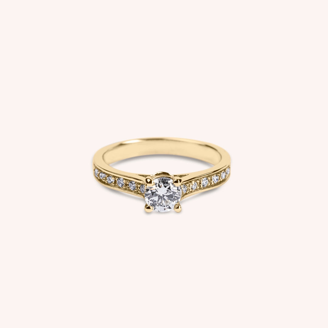 Anello Solitario Dione Oro giallo - Varengo Gioielli