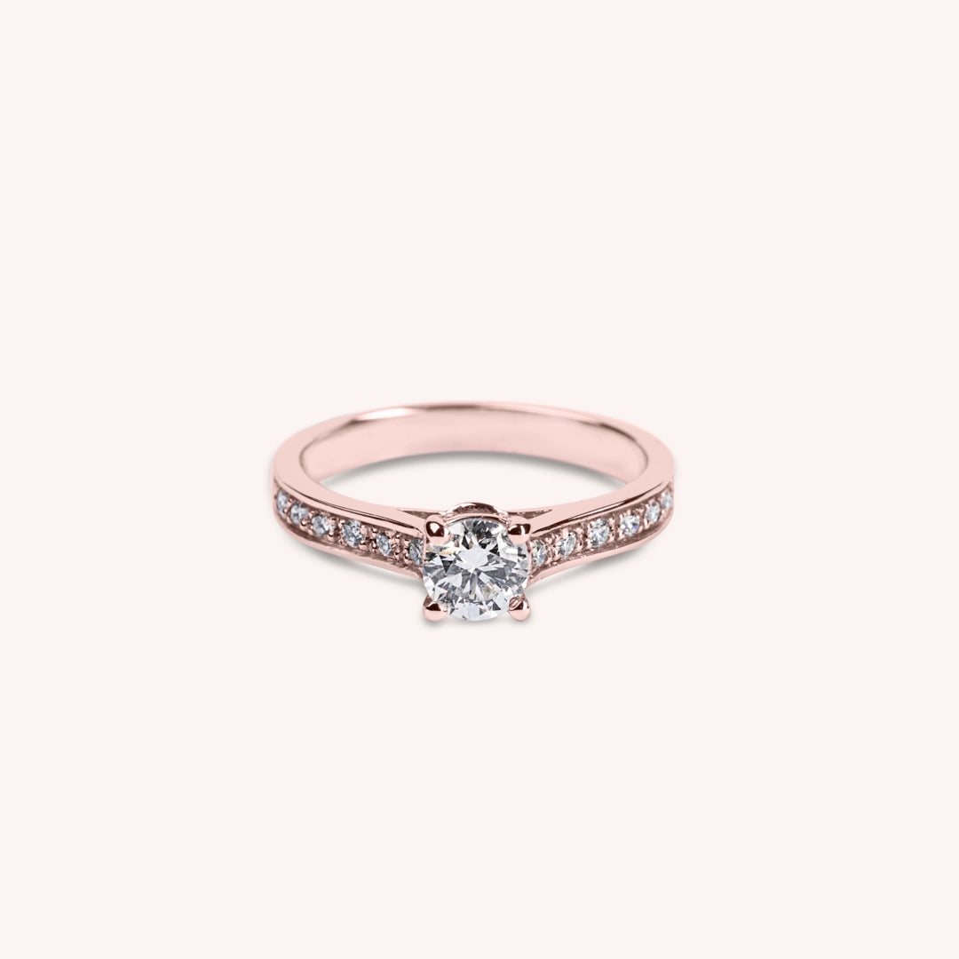 Anello Solitario Dione Oro rosa - Varengo Gioielli