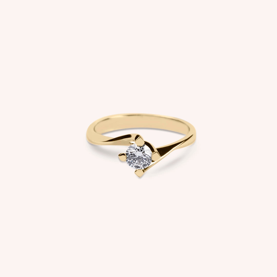 Anello Solitario Euribia Oro giallo - Varengo Gioielli