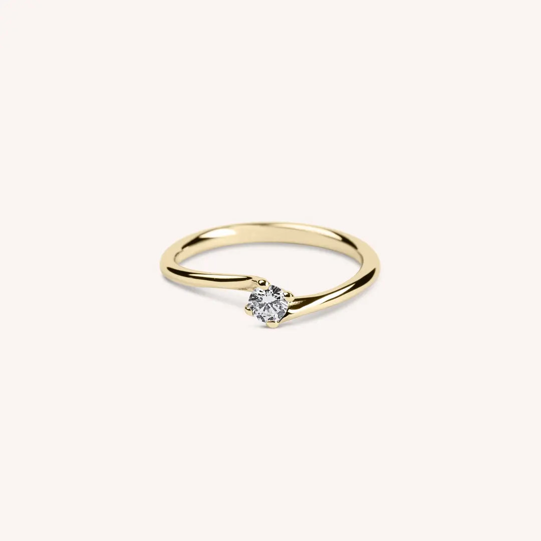 Anello Solitario Iride Oro giallo - Varengo Gioielli