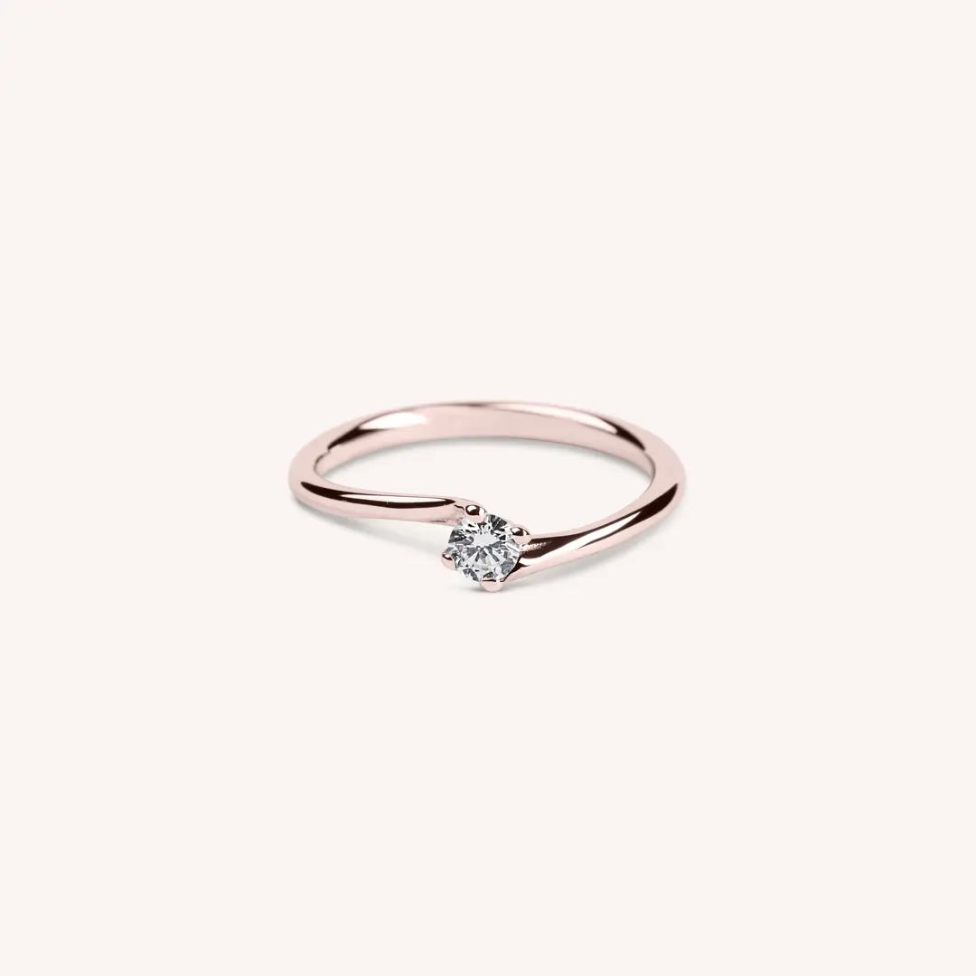 Anello Solitario Iride Oro rosa - Varengo Gioielli