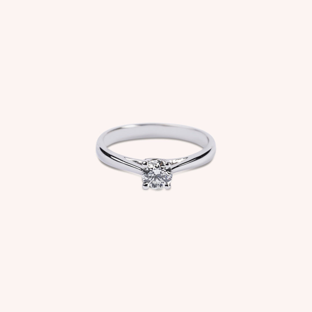 Anello Solitario Minerva Oro bianco - Varengo Gioielli
