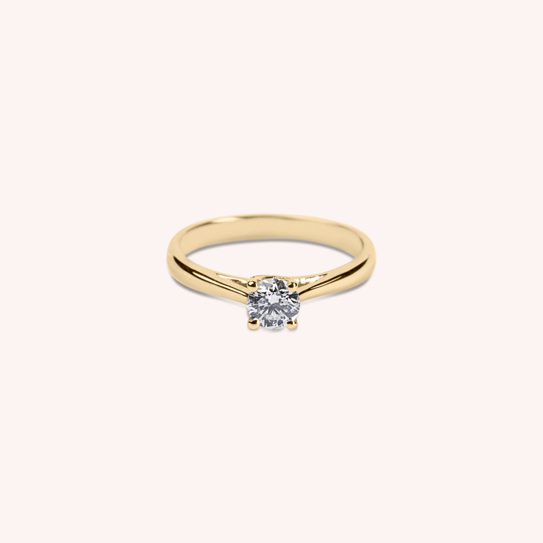 Anello Solitario Minerva Oro giallo - Varengo Gioielli