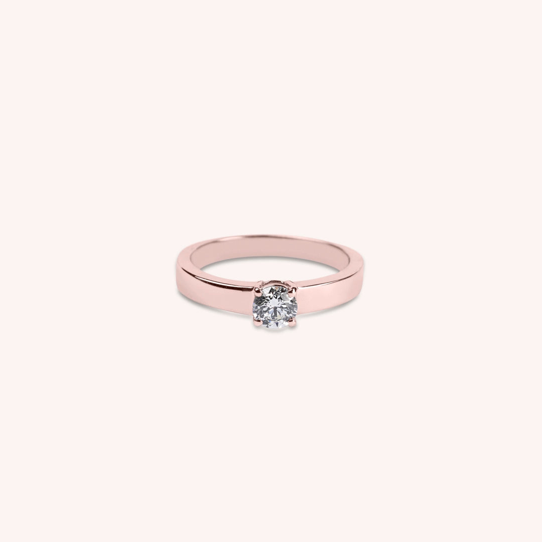Anello Solitario Teti Oro rosa - Varengo Gioielli