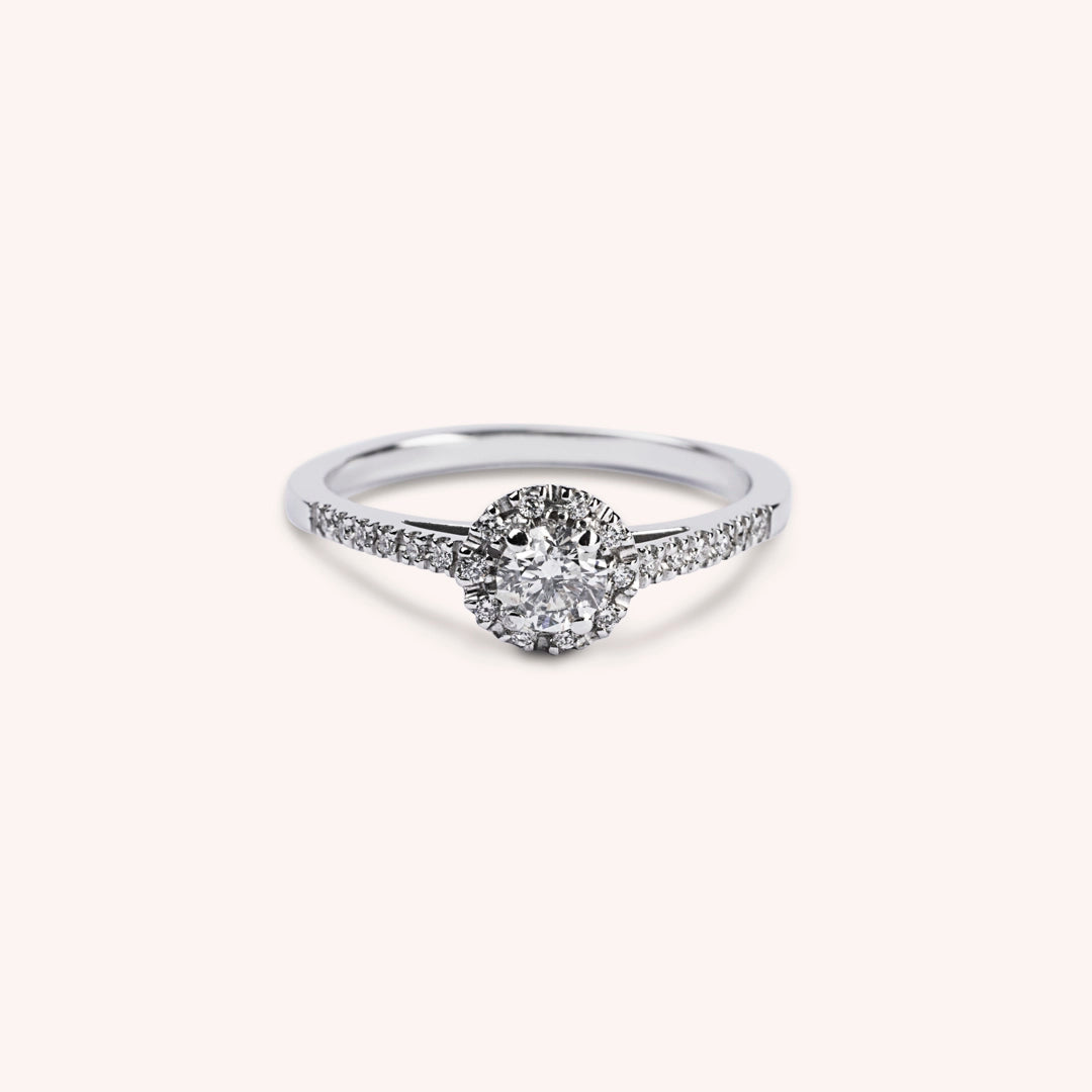 Anello Solitario Vesta Oro bianco - Varengo Gioielli