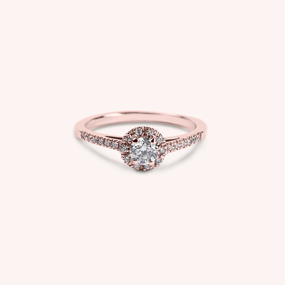 Anello Solitario Vesta Oro rosa - Varengo Gioielli