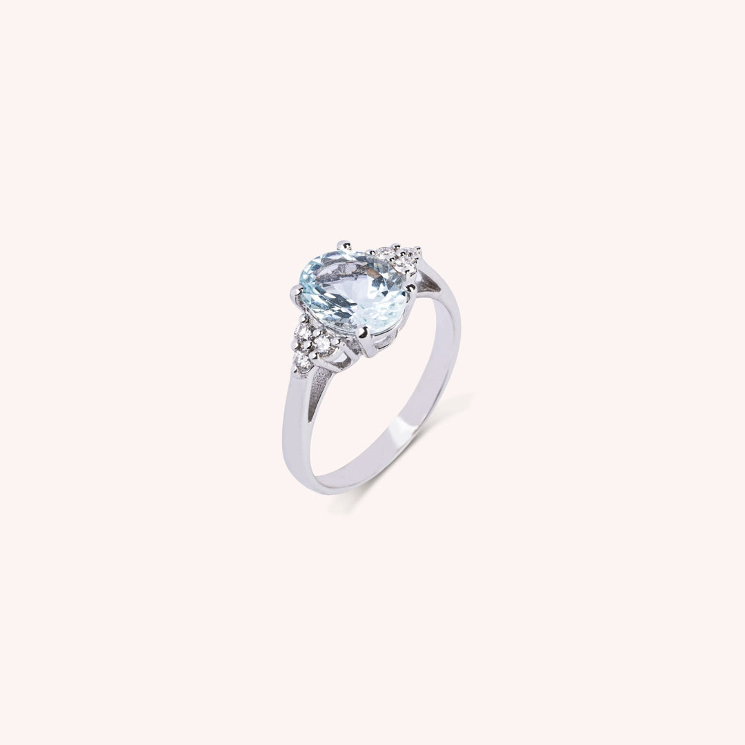 Anello Tiche Acquamarina - Varengo Gioielli