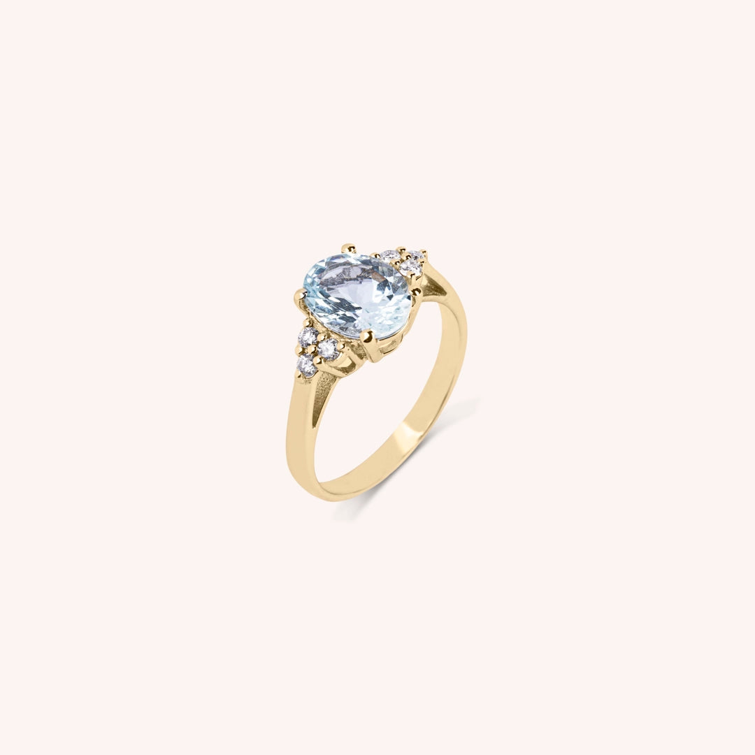 Anello Tiche Acquamarina - Varengo Gioielli