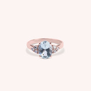 Anello Tiche Acquamarina Oro rosa - Varengo Gioielli