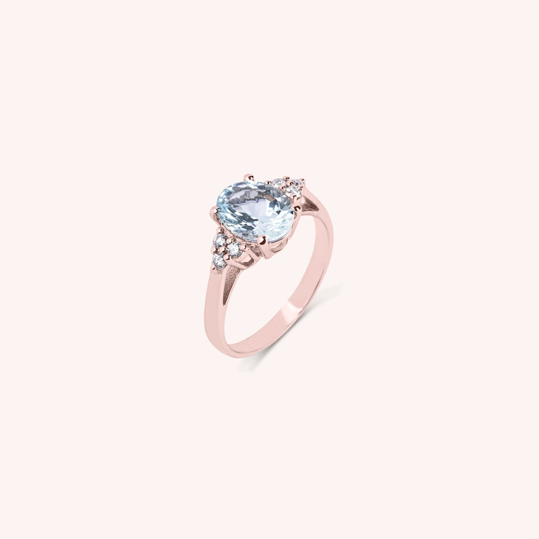 Anello Tiche Acquamarina - Varengo Gioielli