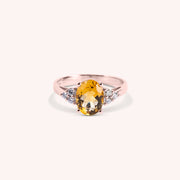 Anello Tiche Citrino Oro rosa - Varengo Gioielli