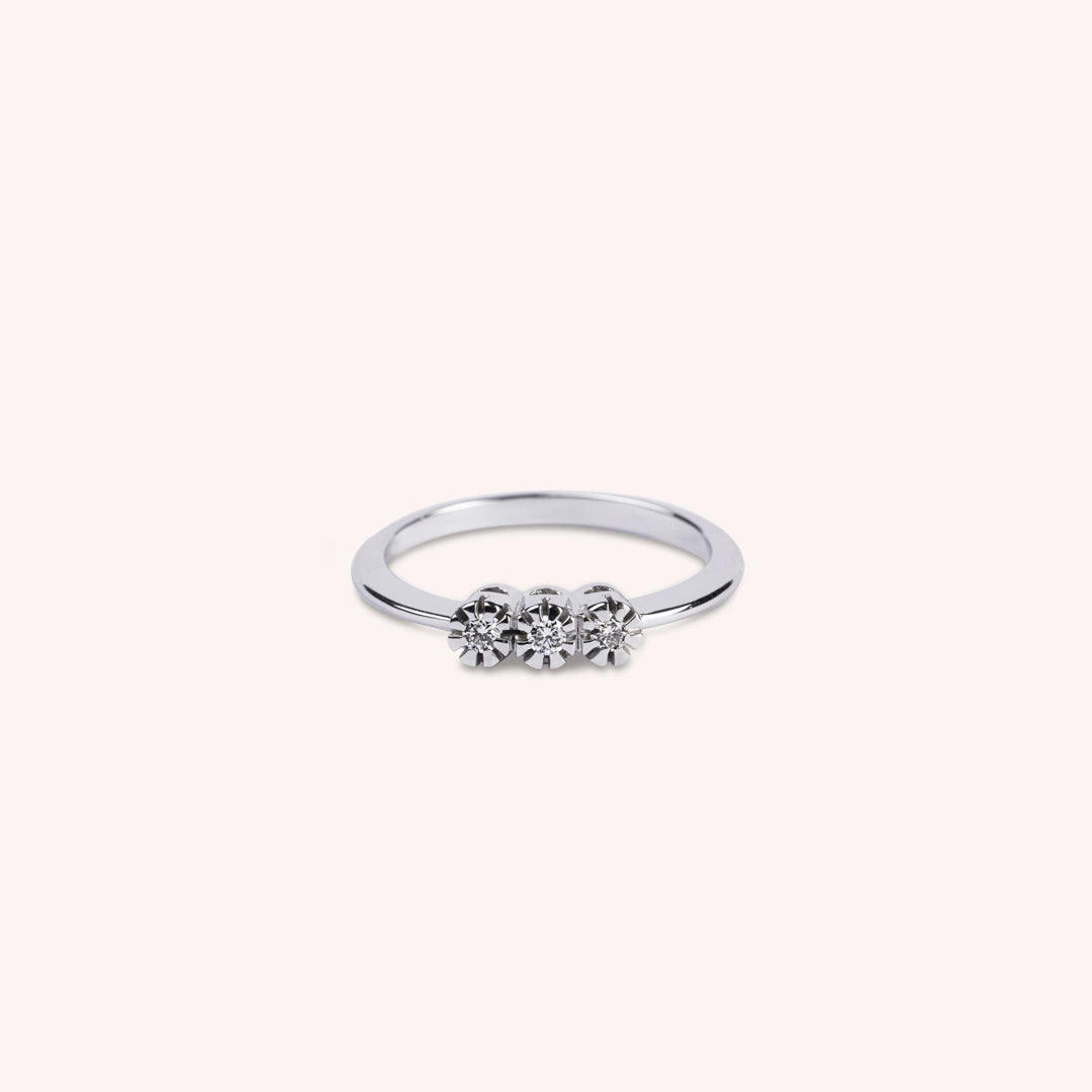 Anello Trilogy Bronte Oro bianco VS - Varengo Gioielli