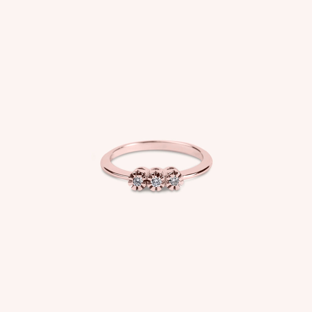 Anello Trilogy Bronte Oro rosa VS - Varengo Gioielli