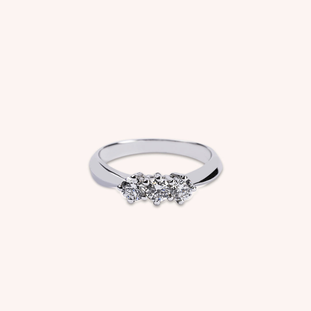 Anello Trilogy Daira Oro bianco - Varengo Gioielli