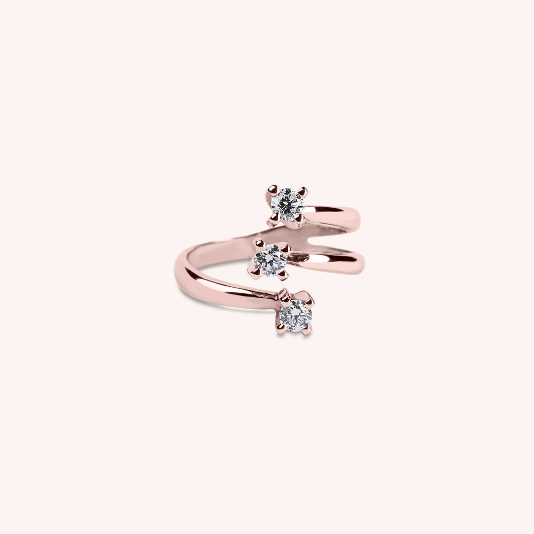 Anello Trilogy Medusa Oro rosa VS - Varengo Gioielli