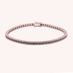 Carica l’immagine nella galleria, Bracciale Afrodite Diamanti Neri Oro rosa - Varengo Gioielli