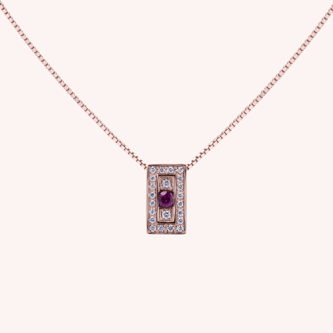 Girocollo Athena Rubino Oro rosa - Varengo Gioielli