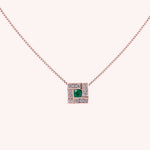 Carica l’immagine nella galleria, Girocollo Athena Smeraldo 2 Oro rosa - Varengo Gioielli