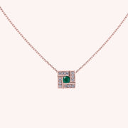 Girocollo Athena Smeraldo 2 Oro rosa - Varengo Gioielli