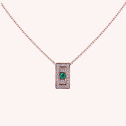 Girocollo Athena Smeraldo Oro rosa - Varengo Gioielli