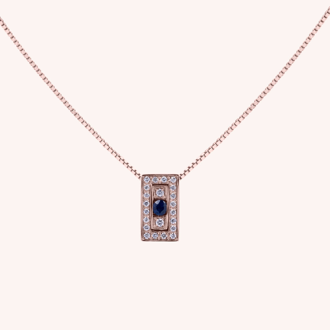 Girocollo Athena Zaffiro Oro rosa - Varengo Gioielli