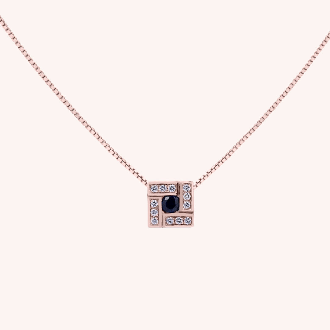 Girocollo Athena Zaffiro 2 Oro rosa - Varengo Gioielli