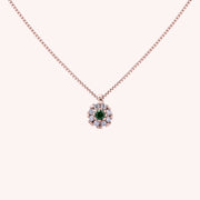 Girocollo Clio Smeraldo Oro rosa - Varengo Gioielli