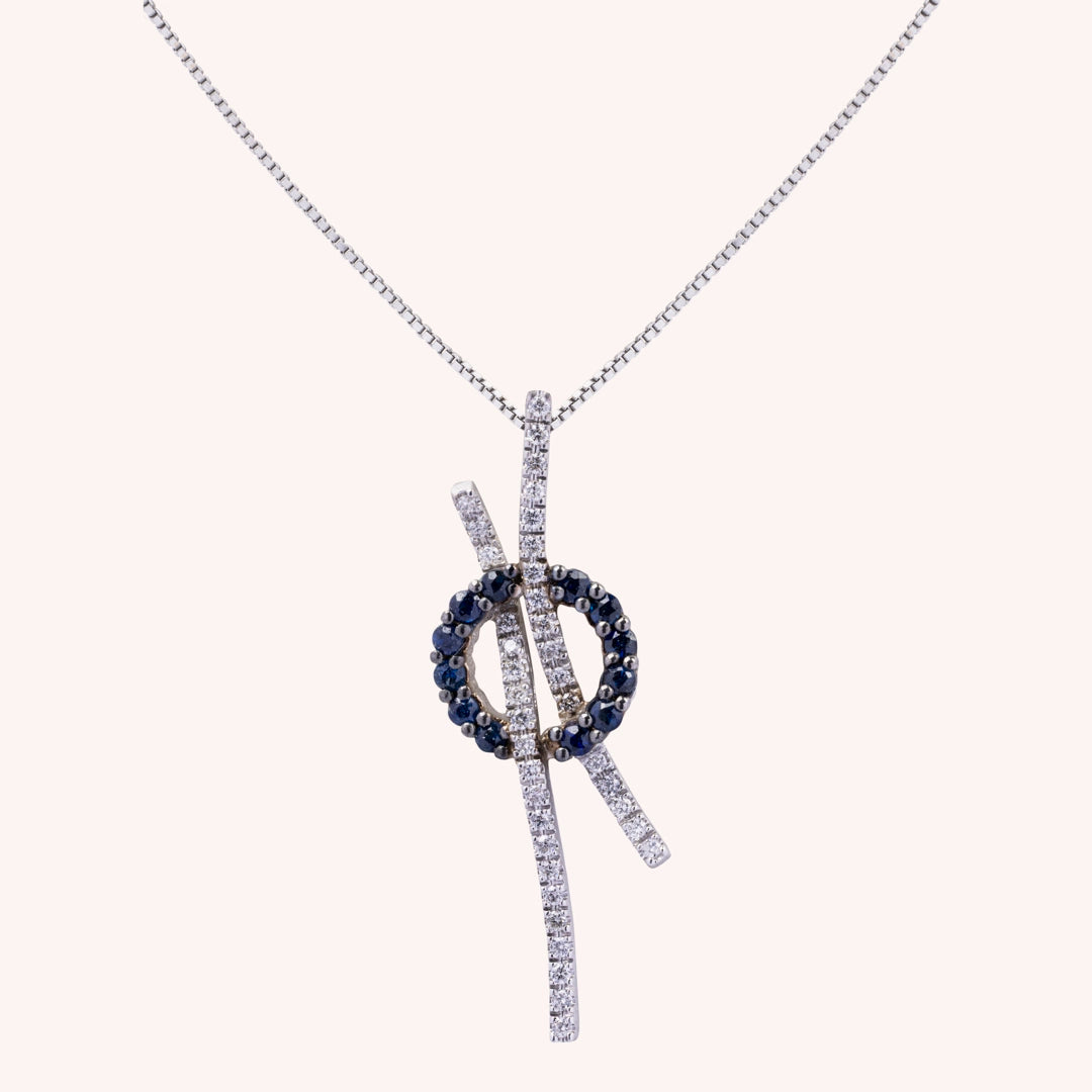 Girocollo Elettra Zaffiri Oro bianco - Varengo Gioielli