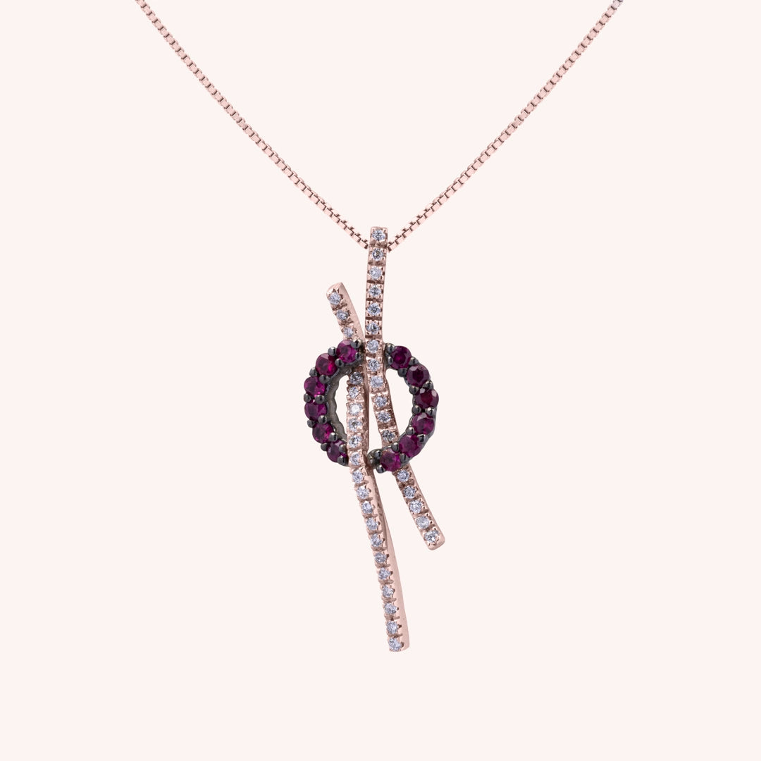 Girocollo Elettra Rubini Oro rosa - Varengo Gioielli