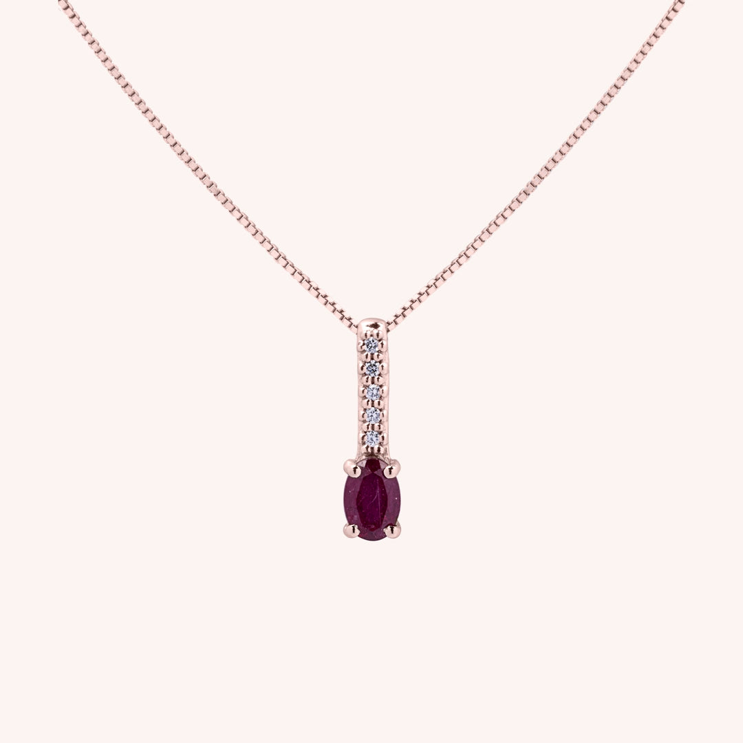 Girocollo Estia Rubino Oro rosa - Varengo Gioielli