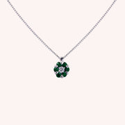 Girocollo Flora Smeraldi Oro bianco - Varengo Gioielli
