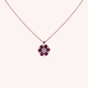 Girocollo Flora Rubini Oro rosa - Varengo Gioielli