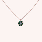 Girocollo Flora Smeraldi Oro rosa - Varengo Gioielli