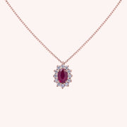 Girocollo Iris Rubino 6x4 Oro rosa - Varengo Gioielli