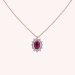 Load image into Gallery viewer, Girocollo Iris Rubino 5x7 Oro rosa - Varengo Gioielli