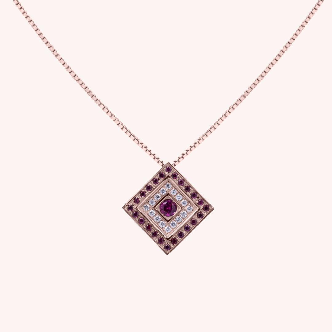 Girocollo Phoebe Rubini Oro rosa - Varengo Gioielli