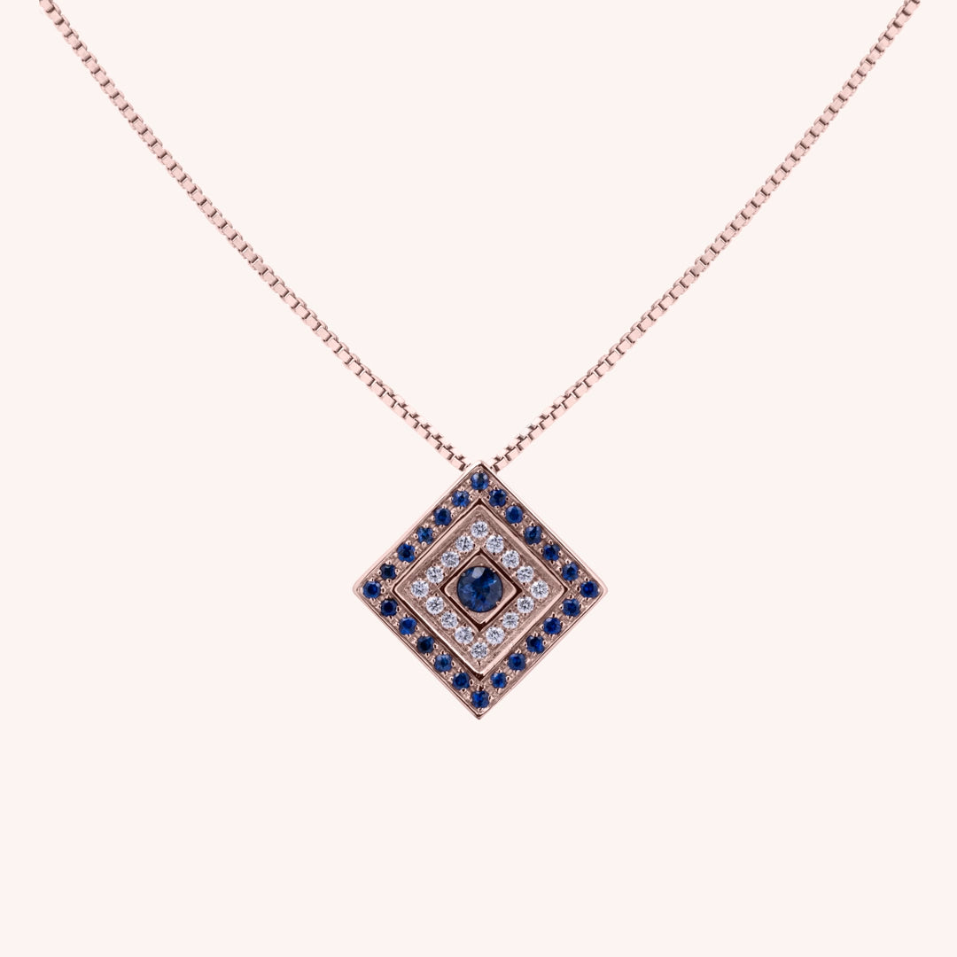 Girocollo Phoebe Zaffiri Oro rosa - Varengo Gioielli