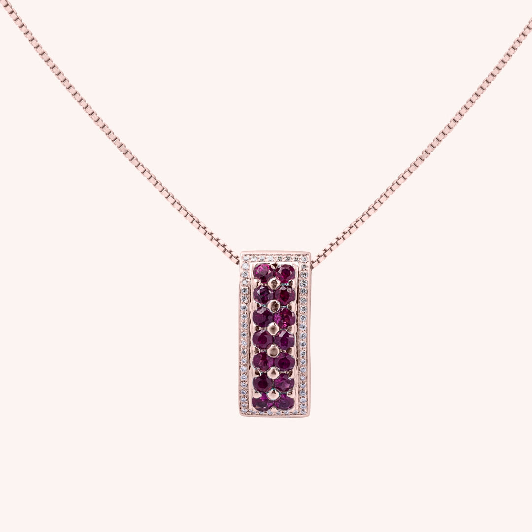 Girocollo Phoese Rubini Oro rosa - Varengo Gioielli