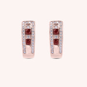 Orecchini Athena Rubini Oro rosa - Varengo Gioielli